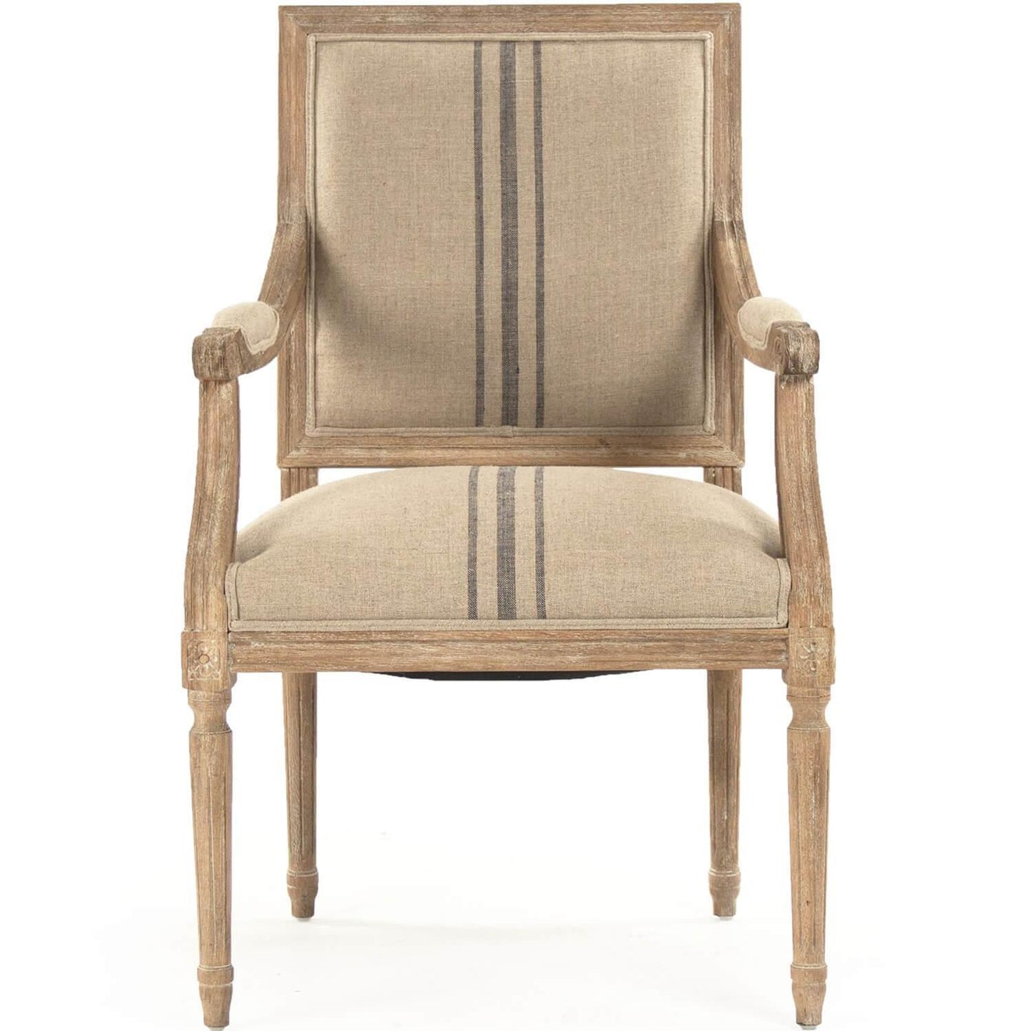 Poltrone da pranzo a righe blu French Louis