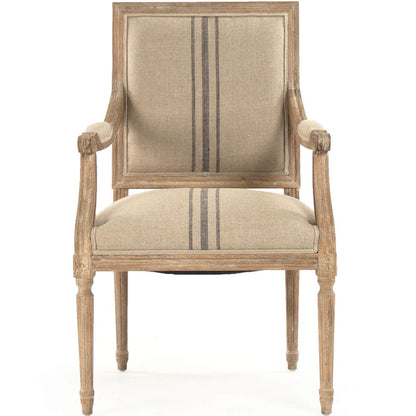 Poltrone da pranzo a righe blu French Louis