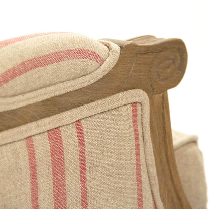 Divano a righe rosse French Louis