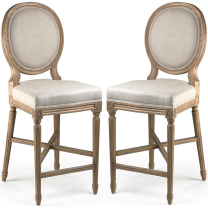 Sgabello da bar con medaglione francese naturale