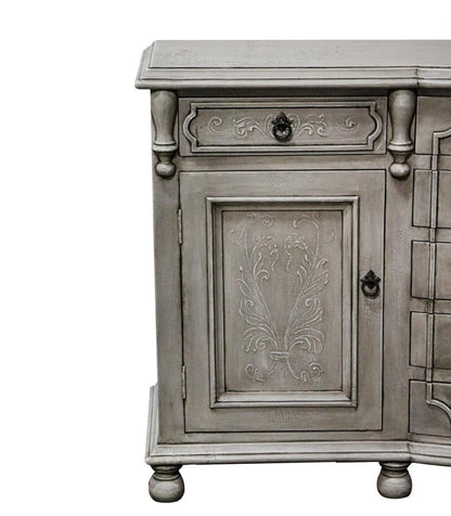 Credenza con cassetti e pergamene dipinte in stile francese