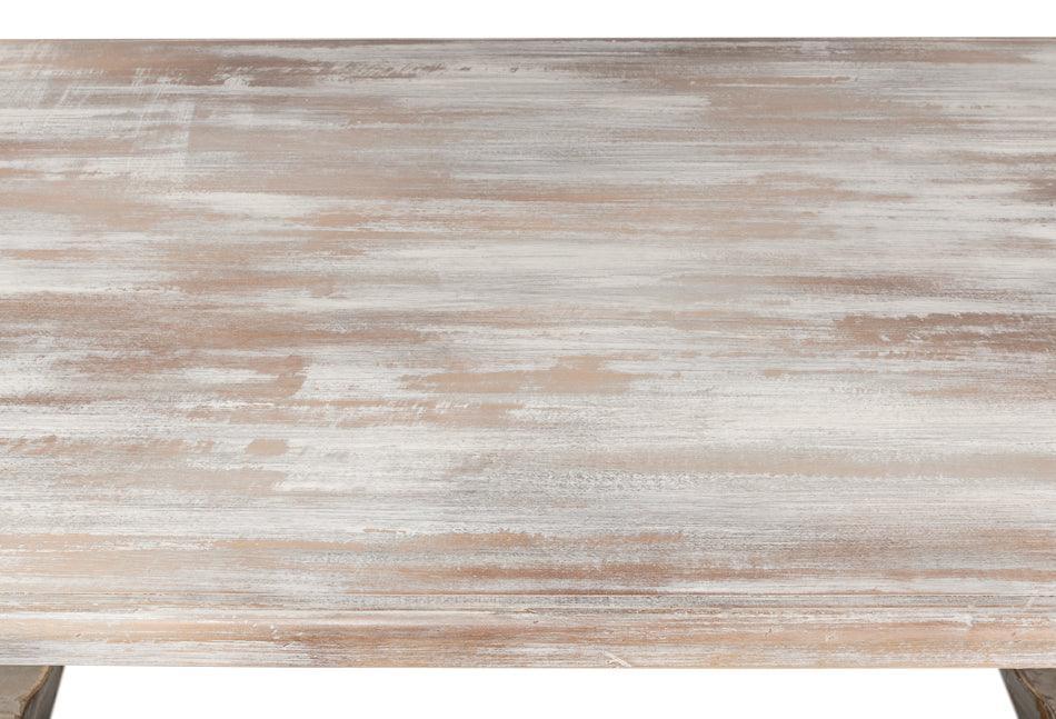 Tavolo da pranzo con cavalletto in Pinot Bianco francese