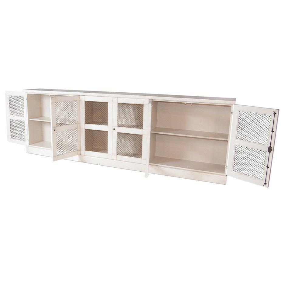 Buffet in metallo con piano in porcellana francese