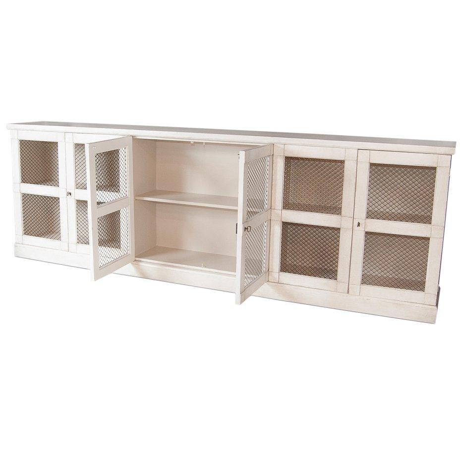 Buffet in metallo con piano in porcellana francese