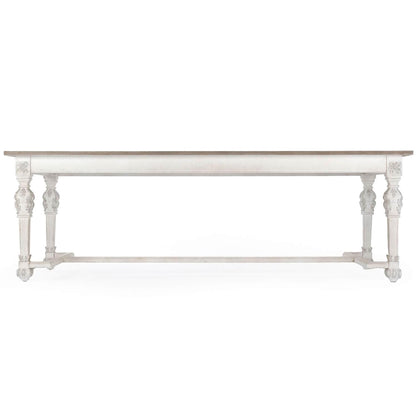 Tavolo da pranzo bianco con piano in legno francese