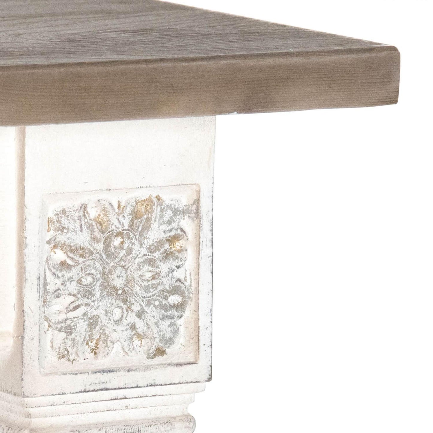 Tavolo da pranzo bianco con piano in legno francese