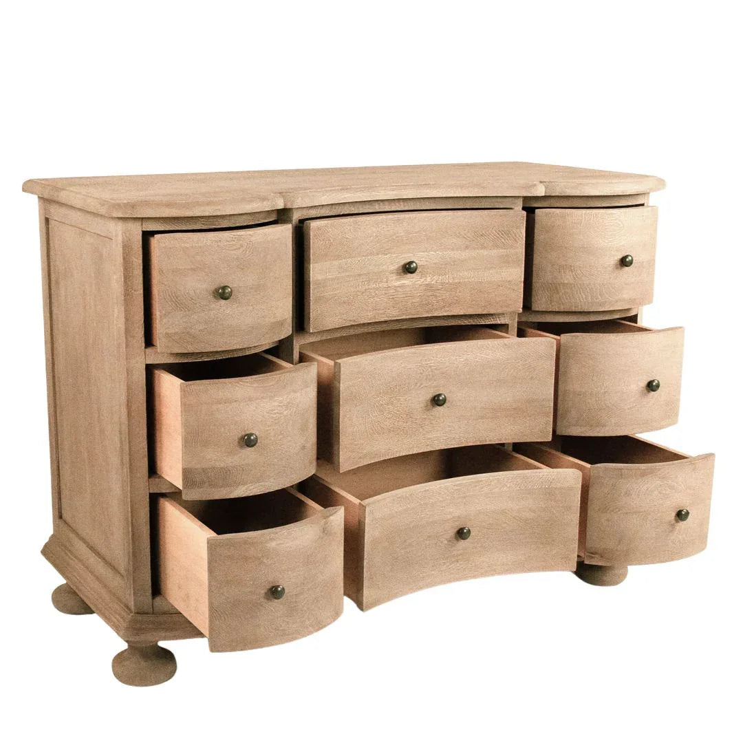 Cassettiera in rovere naturale francese