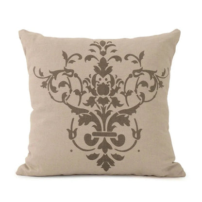 Cuscino in lino con motivo a pergamena francese