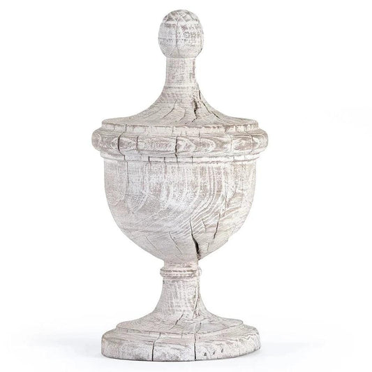 Urna in legno imbiancata stile castello francese
