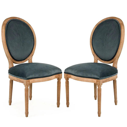 Sedia da pranzo francese con medaglione color verde acqua