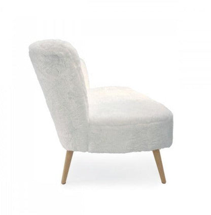 Divano in pelliccia sintetica bianca Moda