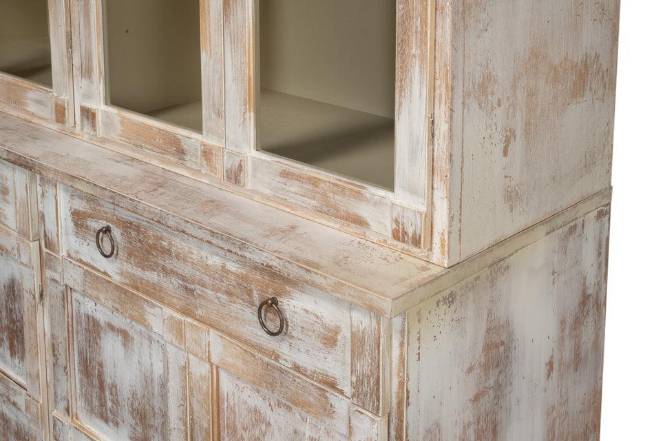 Mobiletto con frontale in vetro e cassetti