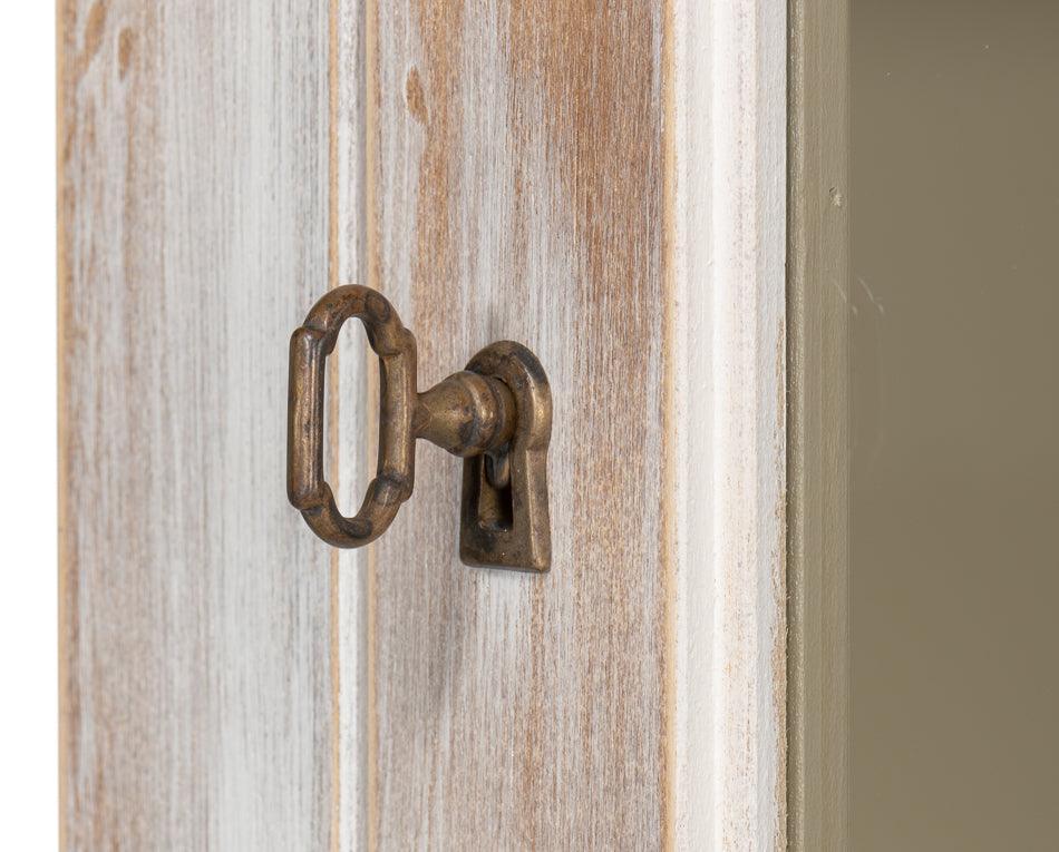 Mobiletto con frontale in vetro e cassetti