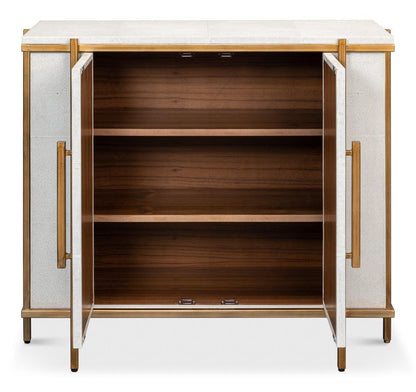 Credenza moderna in oro e bianco 