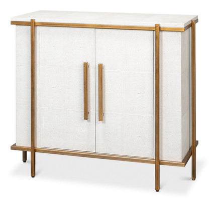 Credenza moderna in oro e bianco 