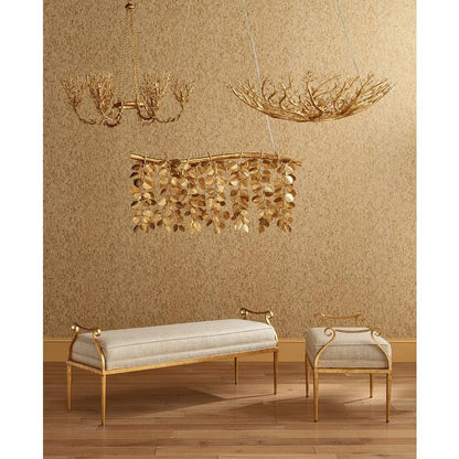 Lampadario Glam in eucalipto dorato