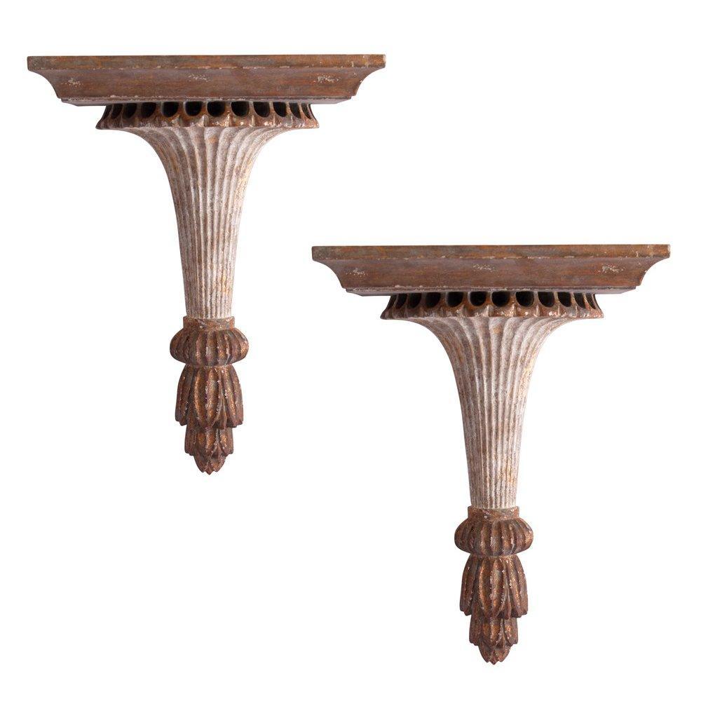 Mensola da parete scanalata in oro