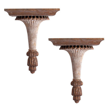 Mensola da parete scanalata in oro