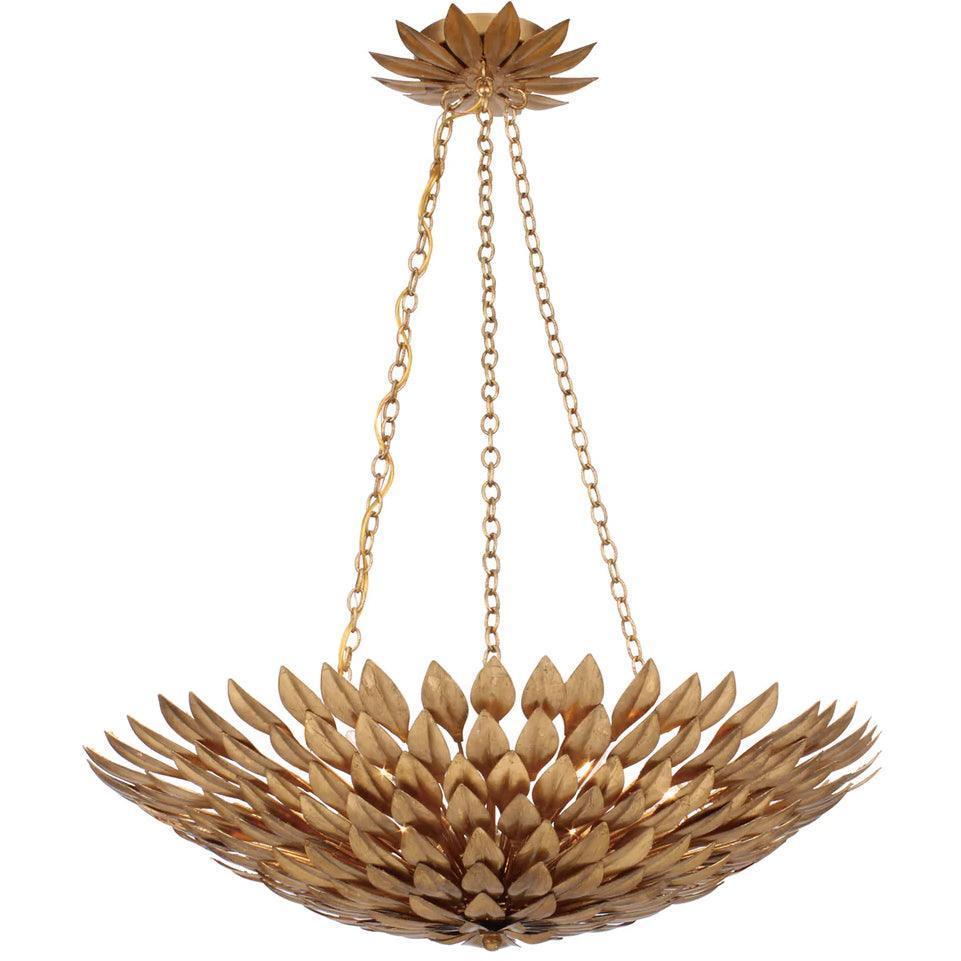 Lampadario Broche in foglia d'oro