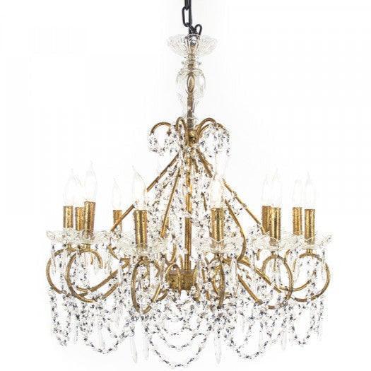 Lampadario glamour parigino dorato