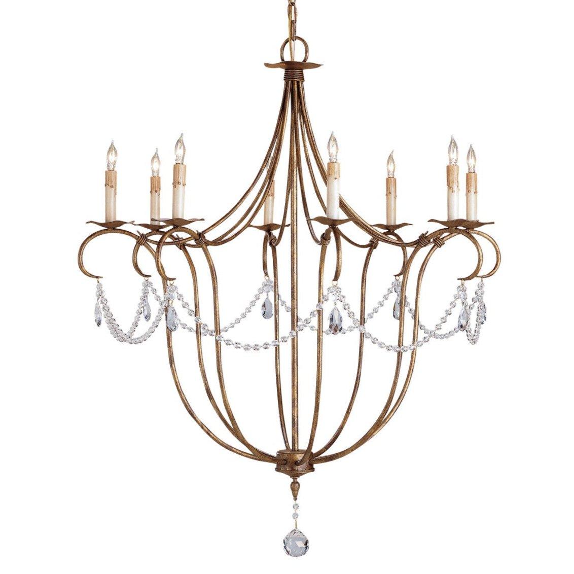 Lampadario a festoni di cristallo