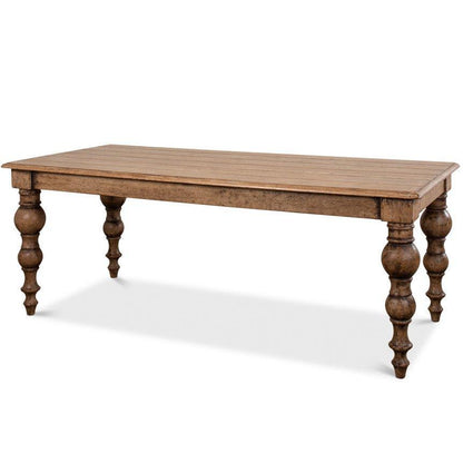 Tavolo con gambe a fuso in rovere dorato