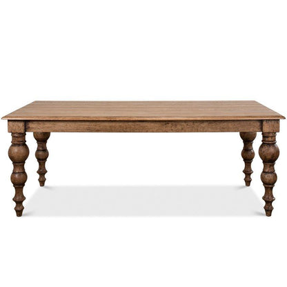 Tavolo con gambe a fuso in rovere dorato