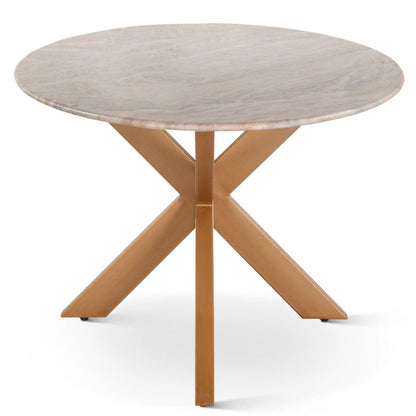 Tavolo da pranzo ovale in marmo Golden Starburst