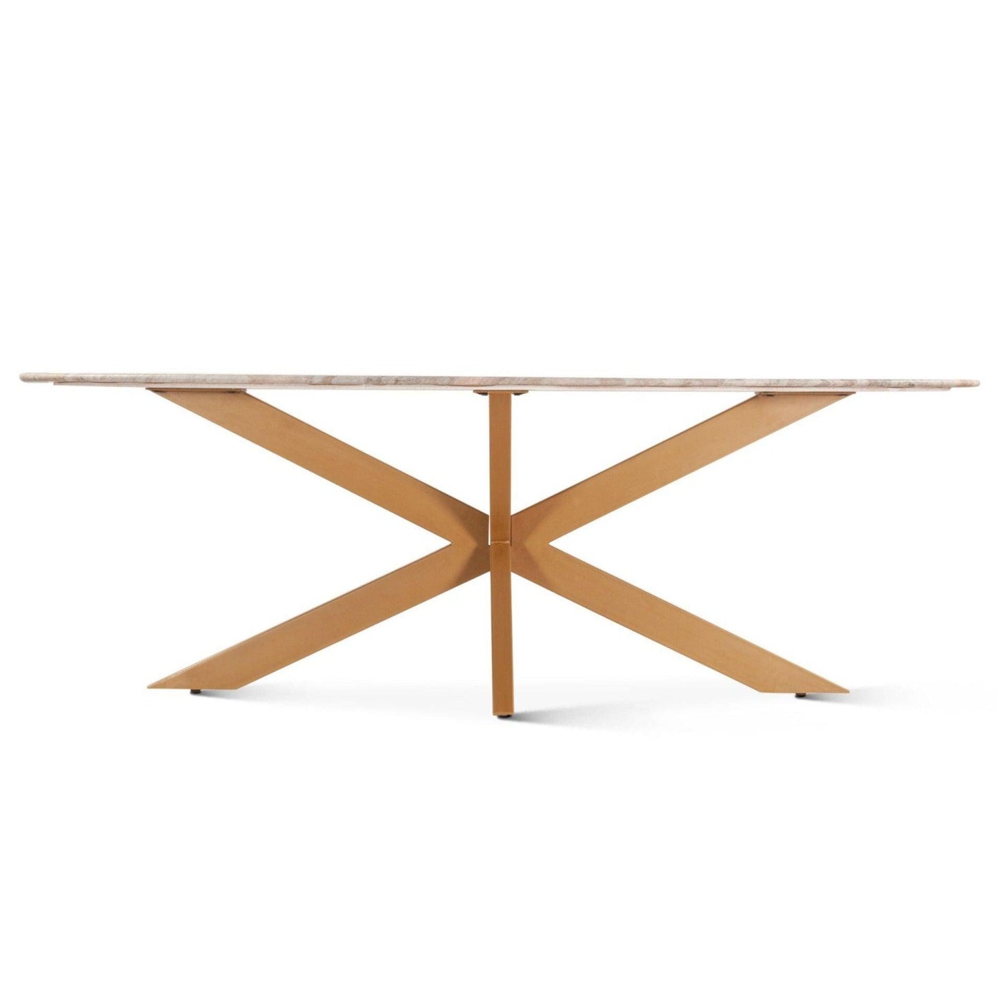 Tavolo da pranzo ovale in marmo Golden Starburst