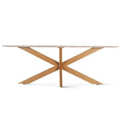 Tavolo da pranzo ovale in marmo Golden Starburst