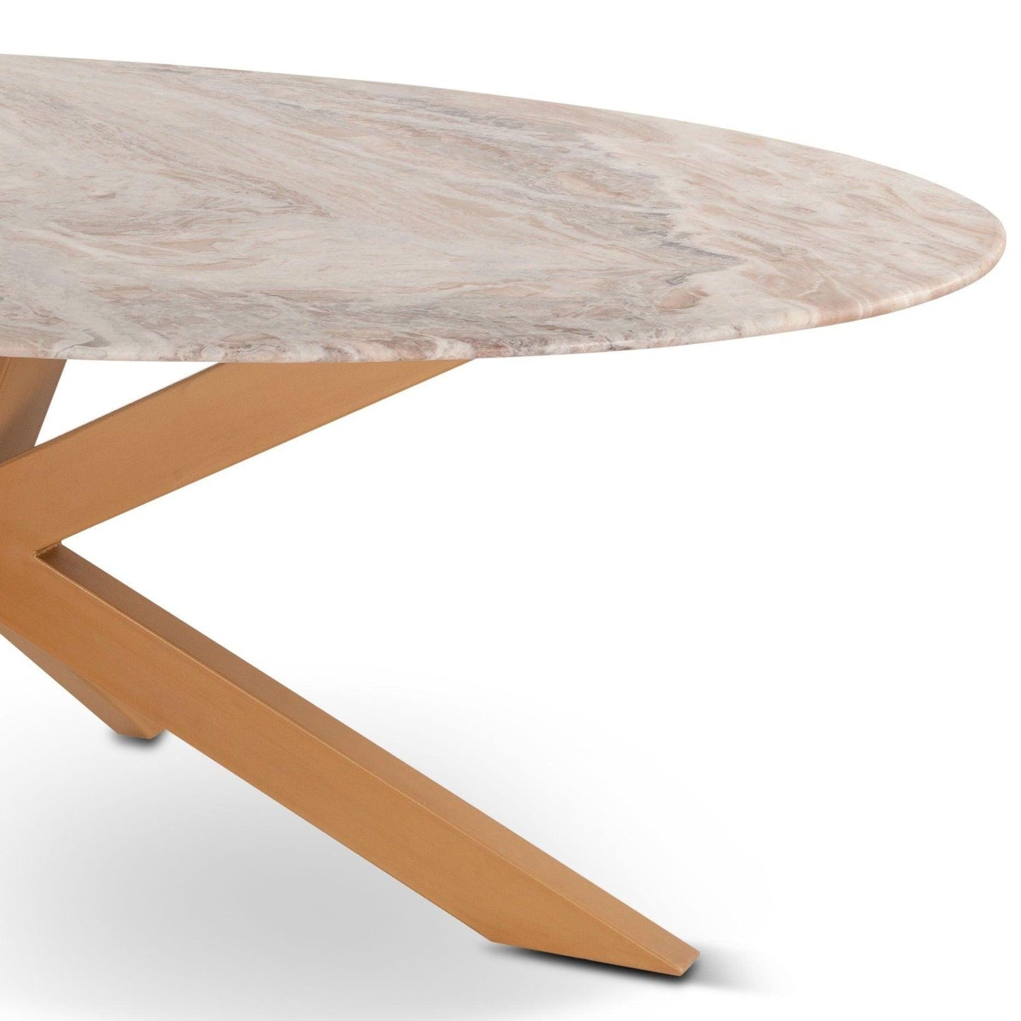 Tavolo da pranzo ovale in marmo Golden Starburst