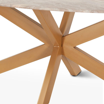 Tavolo da pranzo ovale in marmo Golden Starburst