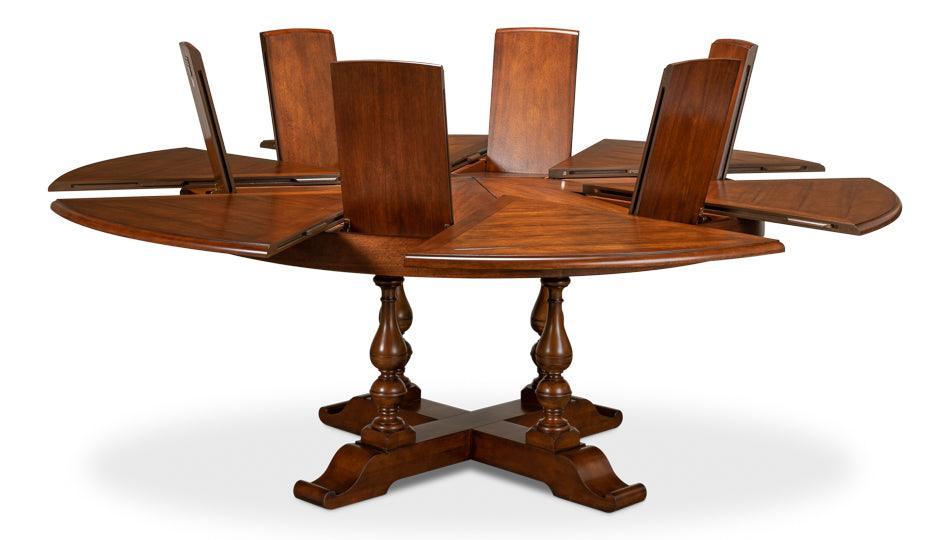 Tavolo da pranzo Jupe in noce dorato