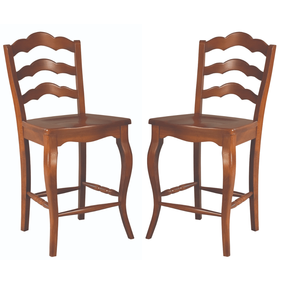 Sgabello da bar con schienale a scala in stile classico francese