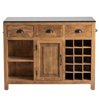 Isola da cucina in stile fattoria con piano in granito