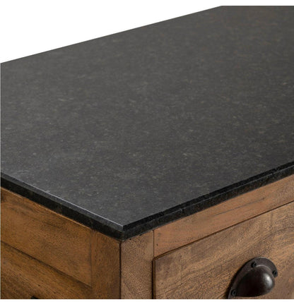 Isola da cucina in stile fattoria con piano in granito