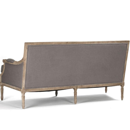 Divano capitonné Louis in lino grigio