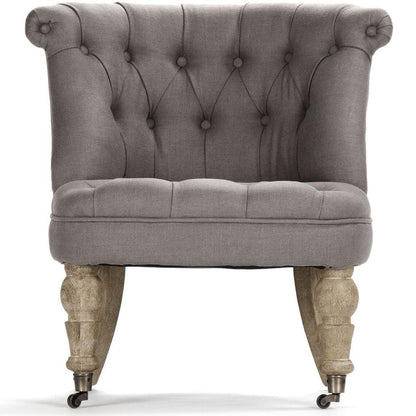 Poltrona da toeletta in lino grigio