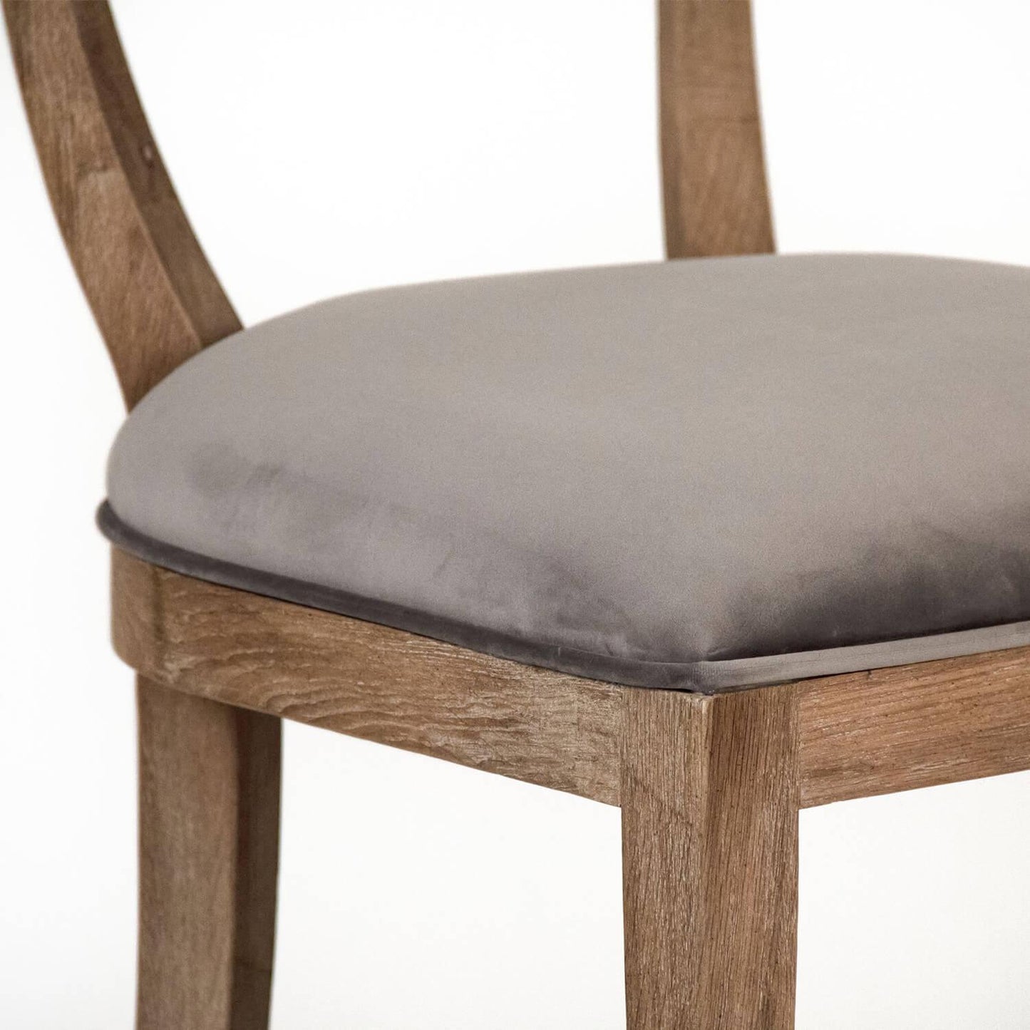 Sgabelli da bar con schienale curvo in velluto grigio