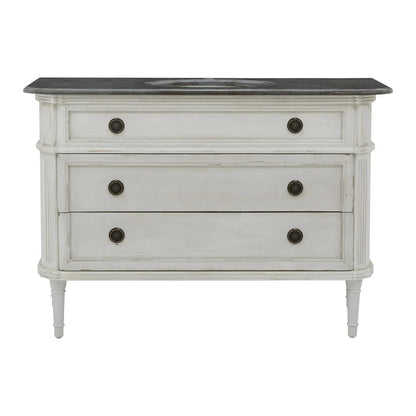 Elegante mobiletto lavabo con piano in pietra nera