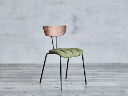 Sedie laterali verdi di metà secolo - Coppia