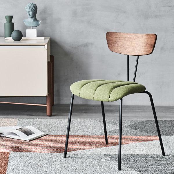 Sedie laterali verdi di metà secolo - Coppia