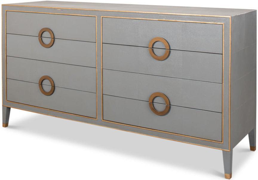 Baule Glam in pelle grigia e oro