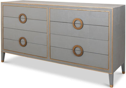 Baule Glam in pelle grigia e oro