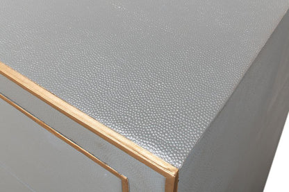 Baule Glam in pelle grigia e oro