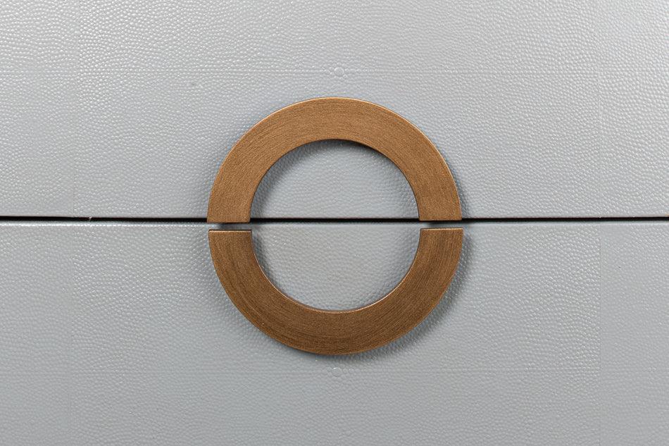 Baule Glam in pelle grigia e oro