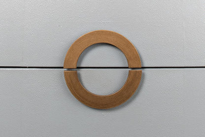 Baule Glam in pelle grigia e oro