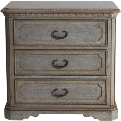 Comodino francese a 3 cassetti Maurice grigio