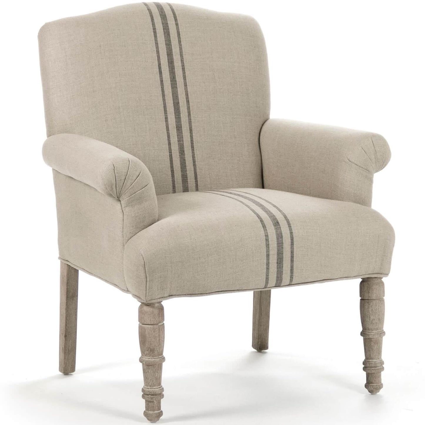 Poltrona club a righe in sacco di iuta