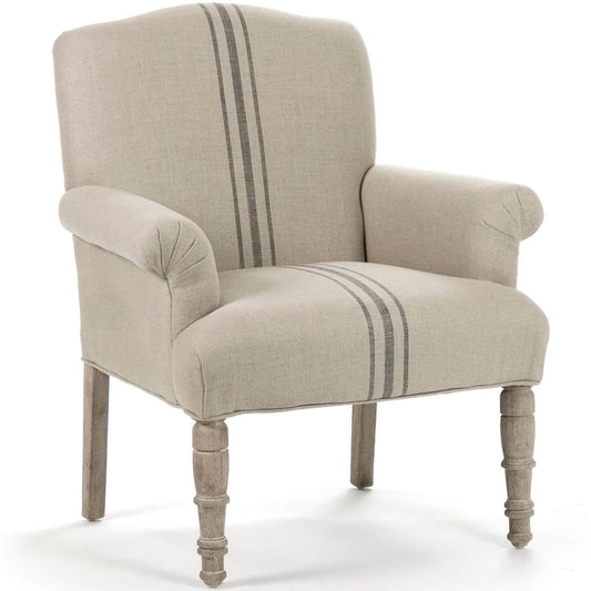 Poltrona club a righe in sacco di iuta